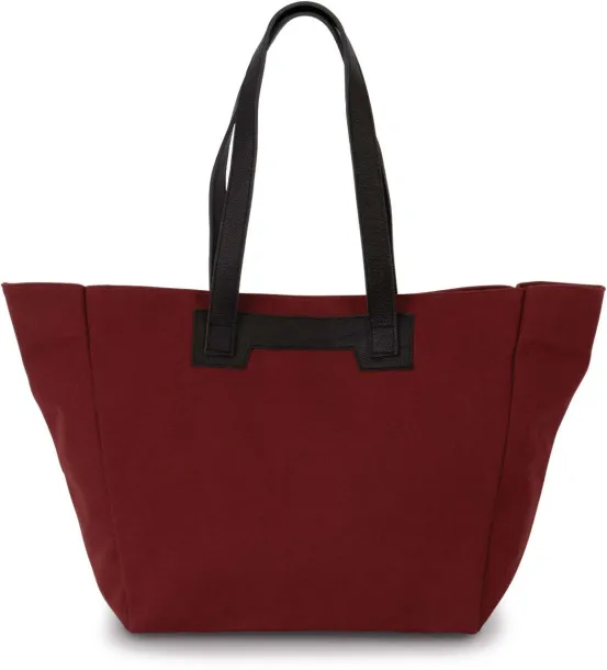  HANDBAG WITH LEATHER HANDLES - 310 g/m² - Kimood Syrah Wine