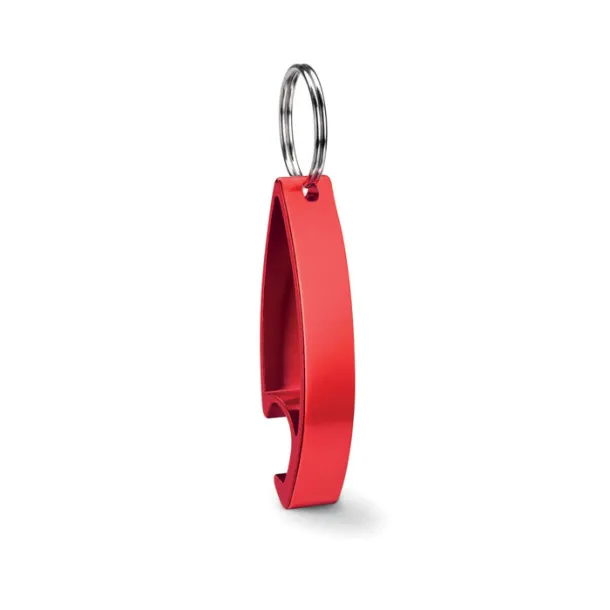 COLOUR TWICES Keyring bottle opener Red