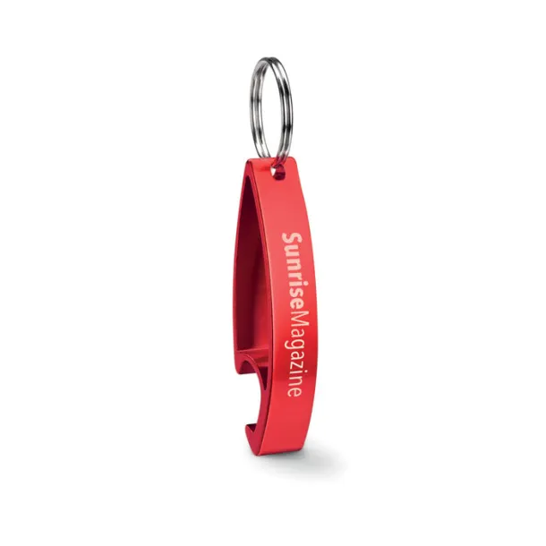 COLOUR TWICES Keyring bottle opener Red