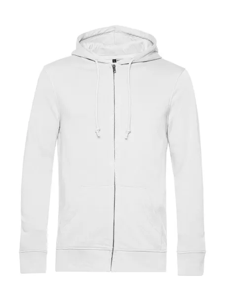  Hoodie od organskog pamuka s patentnim zatvaračem, 280 g/m² - B&C Bijela