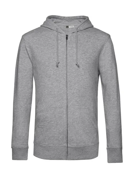  Organic Zipped Hooded - B&C Heather Grey