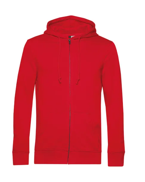  Hoodie od organskog pamuka s patentnim zatvaračem, 280 g/m² - B&C Crvena