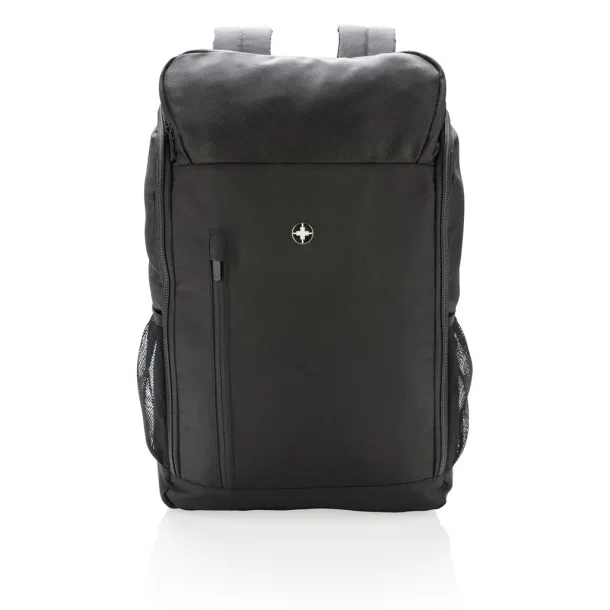  Swiss Peak AWARE™ easy access 15" laptop backpack - Swiss Peak Black 