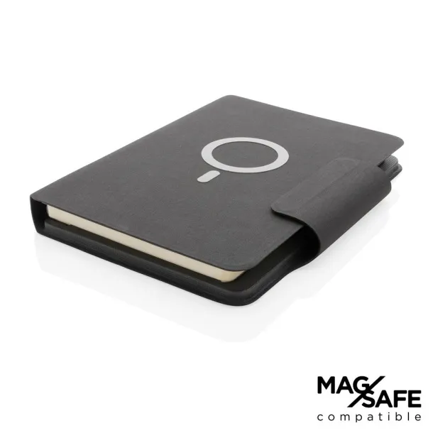  Notes s bežičnim powerbankom - 10W, A5 - XD Xclusive Crna