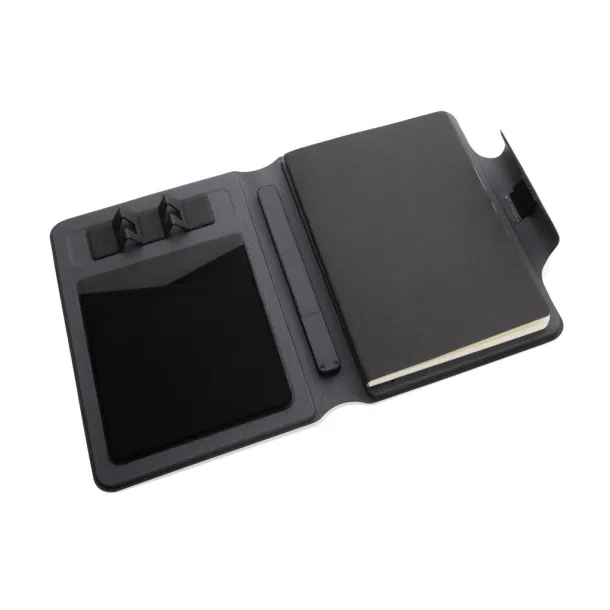  Notes s bežičnim powerbankom - 10W, A5 - XD Xclusive Crna
