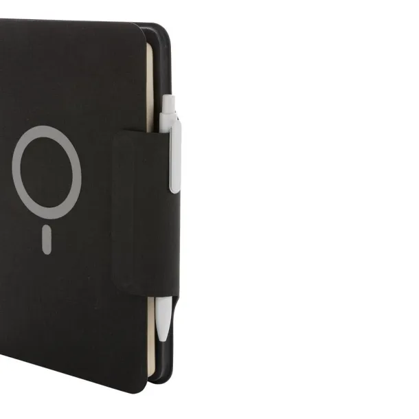  Notes s bežičnim powerbankom - 10W, A5 - XD Xclusive Crna