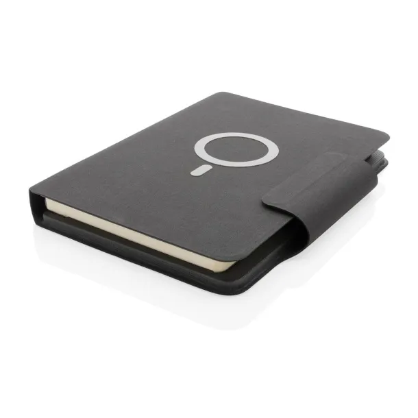  Notes s bežičnim powerbankom - 10W, A5 - XD Xclusive Crna