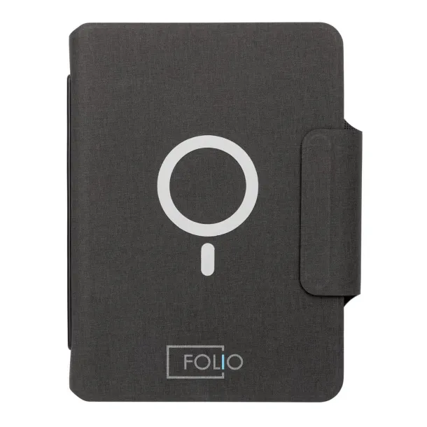  Notes s bežičnim powerbankom - 10W, A5 - XD Xclusive Crna