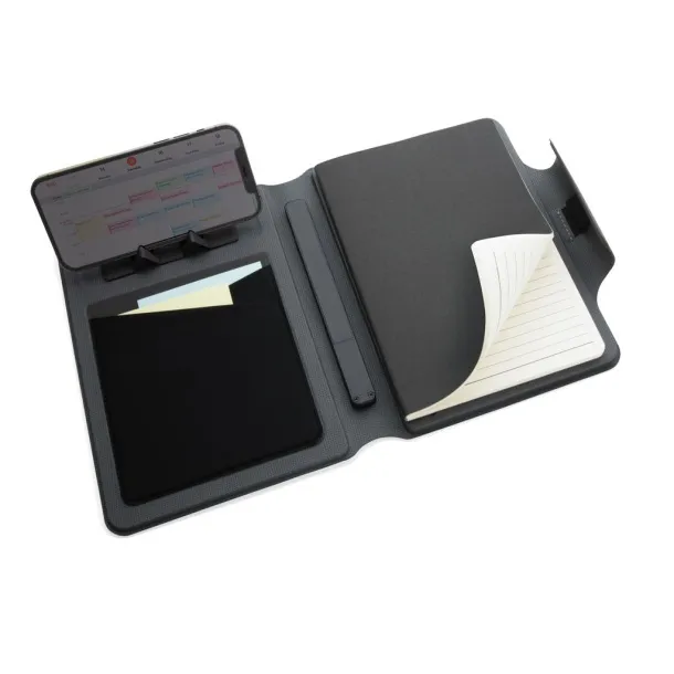  Notes s bežičnim powerbankom - 10W, A5 - XD Xclusive Crna