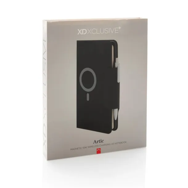  Notes s bežičnim powerbankom - 10W, A5 - XD Xclusive Crna