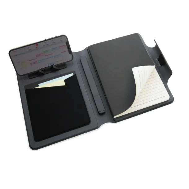  Notes s bežičnim powerbankom - 10W, A5 - XD Xclusive Crna