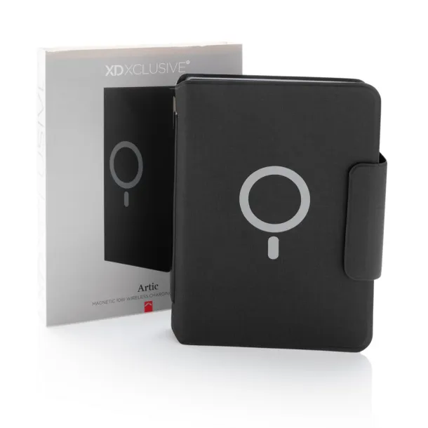  Notes s bežičnim powerbankom - 10W, A5 - XD Xclusive Crna