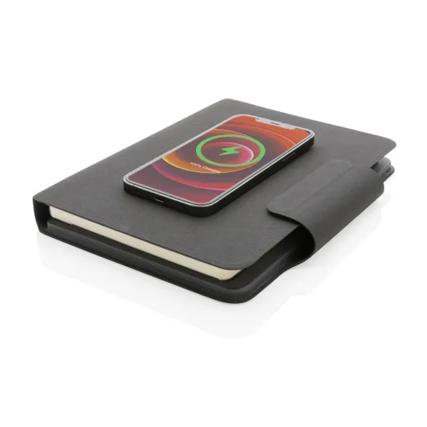  Artic Magnetic 10W wireless charging A5 notebook - XD Xclusive Black 