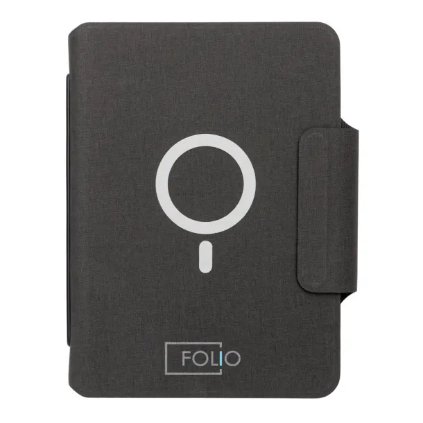  Notes s bežičnim powerbankom - 10W, A5 - XD Xclusive Crna