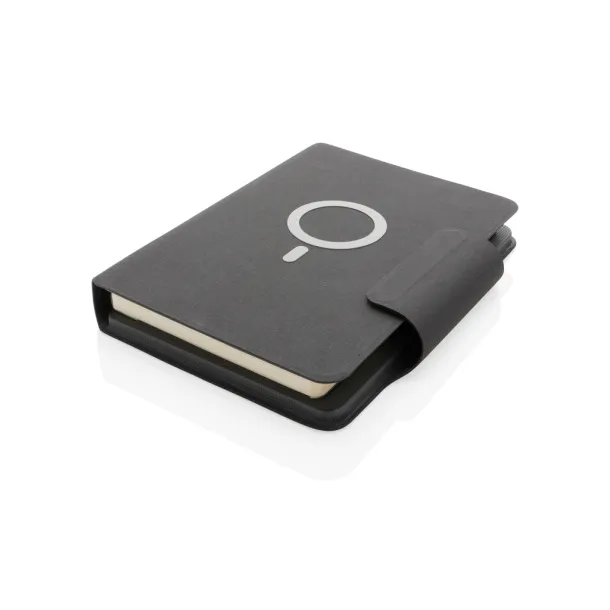  Notes s bežičnim powerbankom - 10W, A5 - XD Xclusive Crna