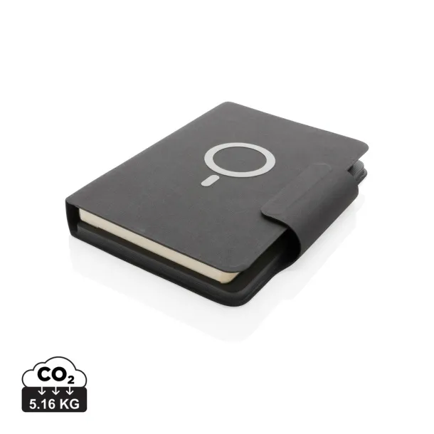  Artic Magnetic 10W wireless charging A5 notebook - XD Xclusive Black 