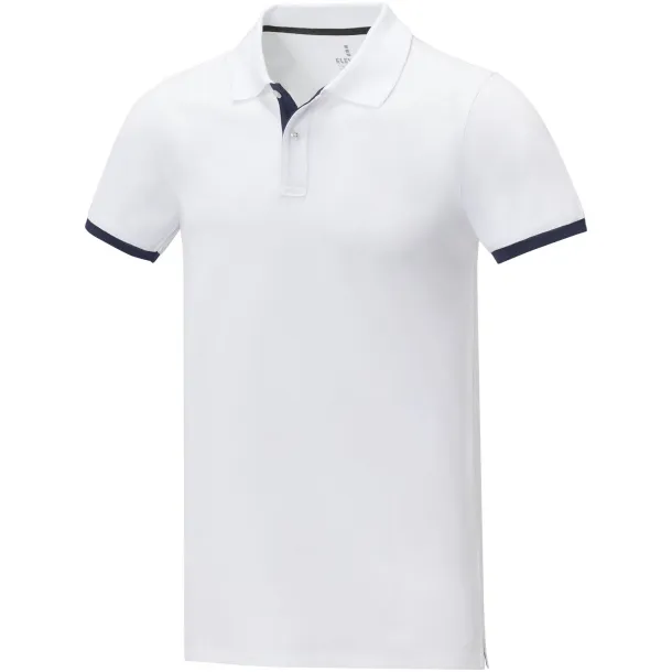 Morgan short sleeve men's duotone polo - Elevate Life White