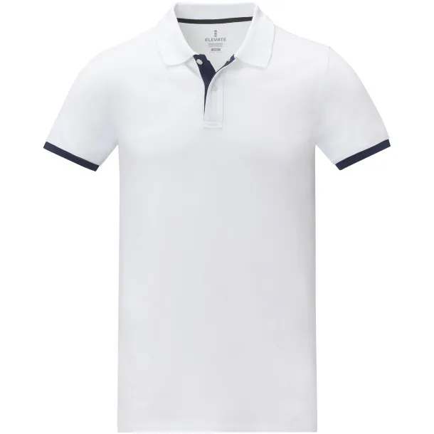 Morgan short sleeve men's duotone polo - Elevate Life White