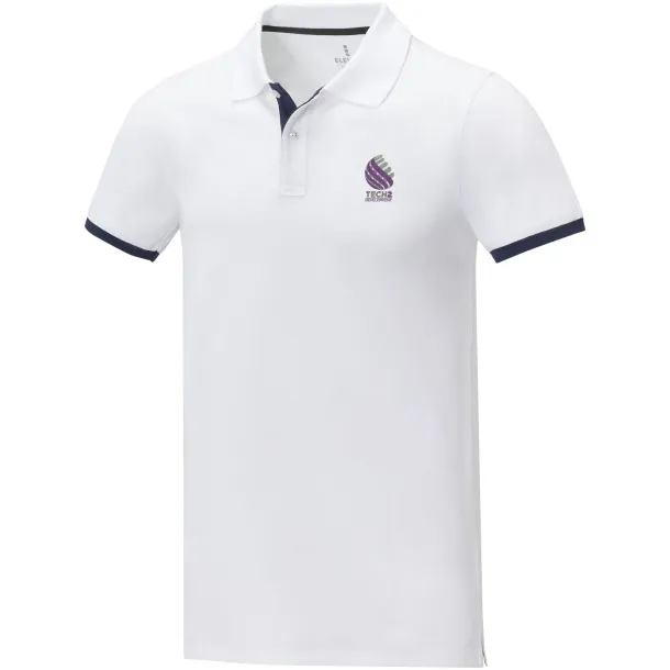 Morgan short sleeve men's duotone polo - Elevate Life White