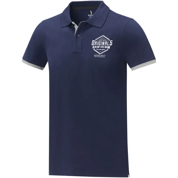 Morgan short sleeve men's duotone polo - Elevate Life Navy Blue