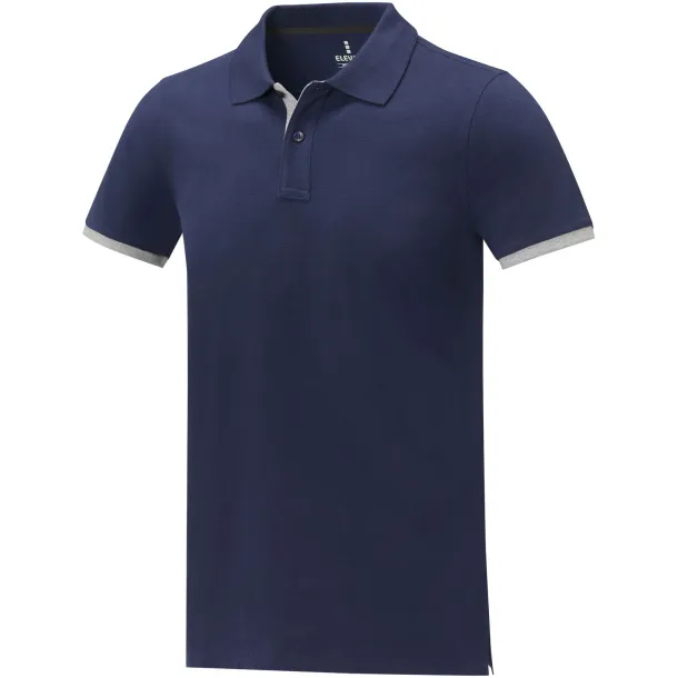 Morgan short sleeve men's duotone polo - Elevate Life Navy Blue