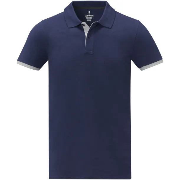 Morgan short sleeve men's duotone polo - Elevate Life Navy Blue