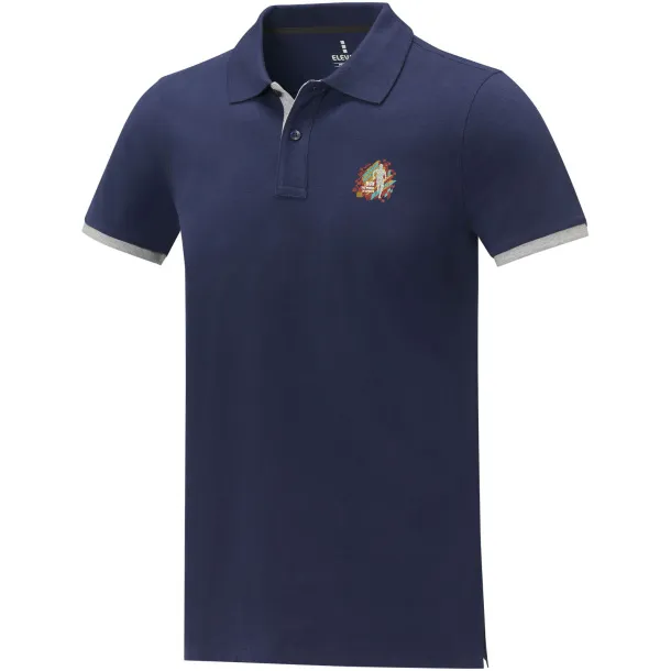 Morgan short sleeve men's duotone polo - Elevate Life Navy Blue