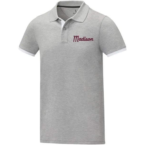 Morgan short sleeve men's duotone polo - Elevate Life Heather grey