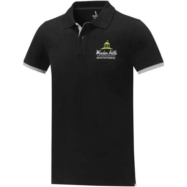 Morgan short sleeve men's duotone polo - Elevate Life Solid black