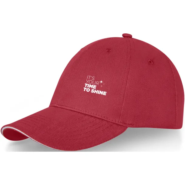 Darton 6 panel sandwich cap - Elevate Life Red