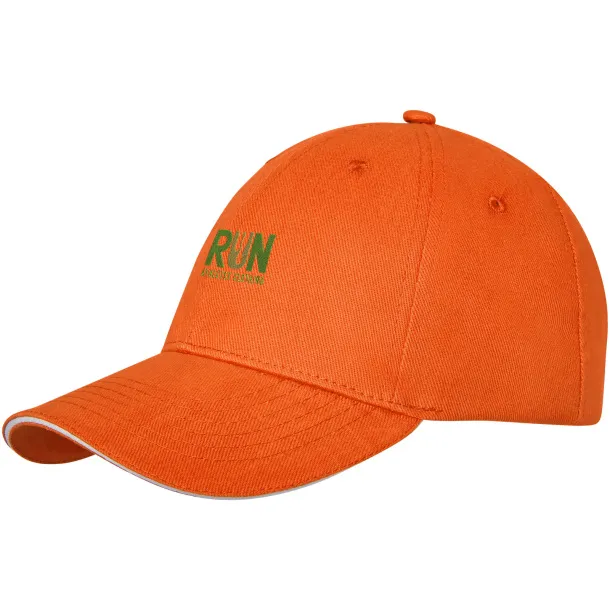 Darton 6 panel sandwich cap - Elevate Life Orange