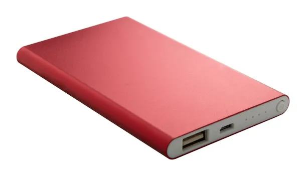 FlatFour USB prijenosna baterija, 4000 mAh Crvena