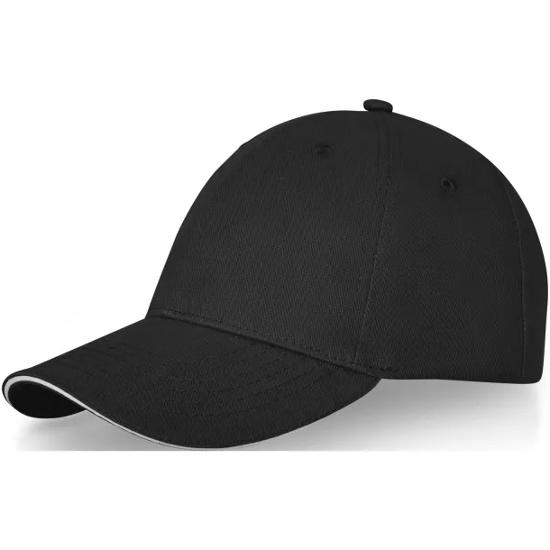 Darton 6 panel sandwich cap - Elevate Life Solid black