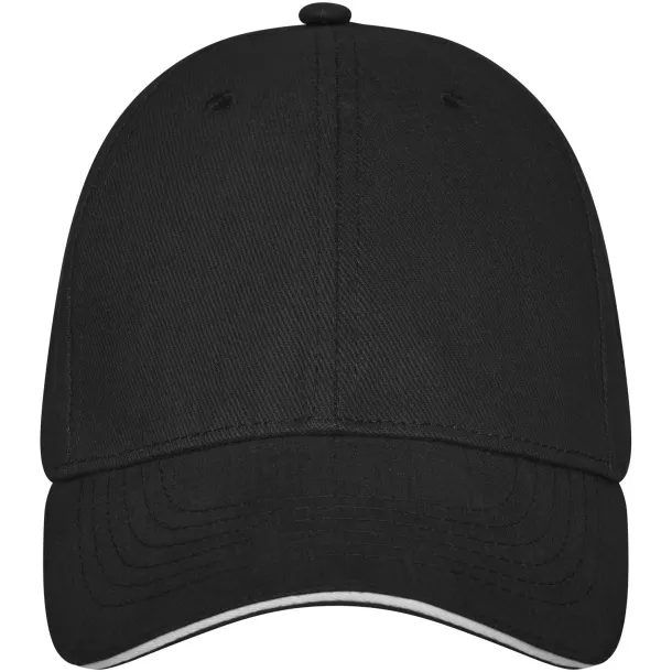 Darton 6 panel sandwich cap - Elevate Life Solid black