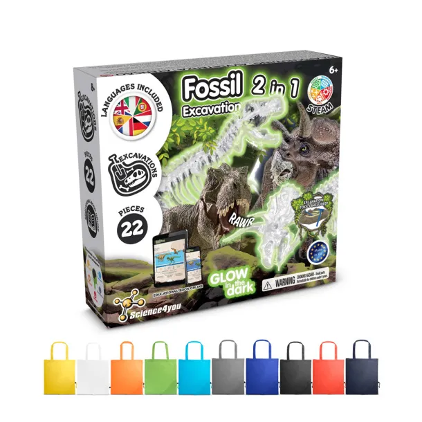 2 in 1 Fossil Excavation Kit V Edukativna igra isporučuje se sa sklopivom poklon vrećicom od 190T