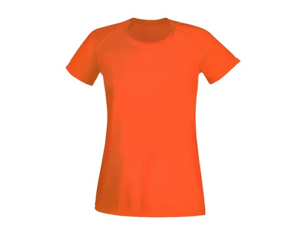 RECORD LADY women’s sport T shirt - EXPLODE Neon orange