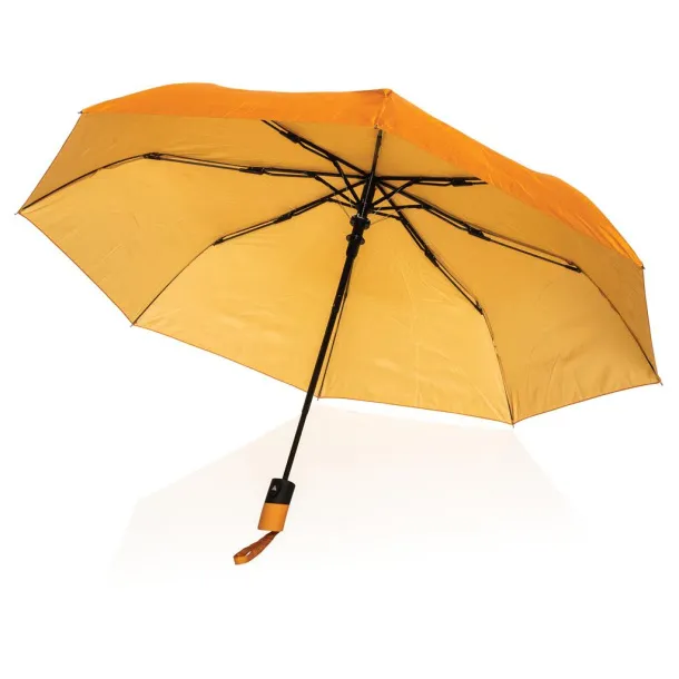  21" Impact AWARE™ 190T mini auto open umbrella - XD Collection sundial orange