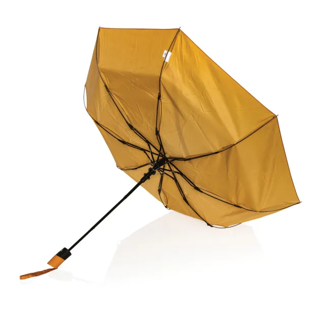  21" Impact AWARE™ 190T mini auto open umbrella - XD Collection sundial orange