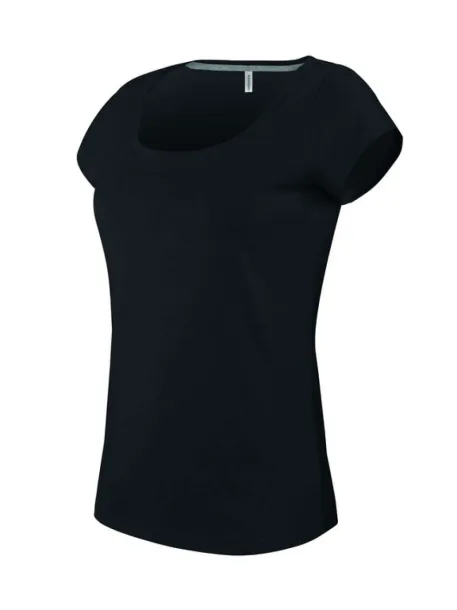  LADIES’ BOAT NECK SHORT-SLEEVED T-SHIRT - Kariban Black