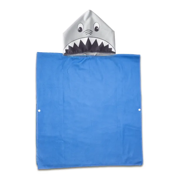 SHARKY poncho ručnik s kapuljačom, 250 g/m² Plava