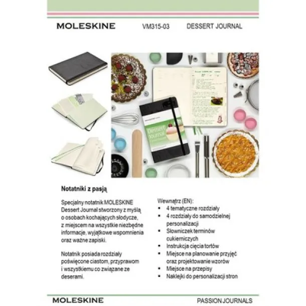  Moleskine Dessert Journal, special notebook black