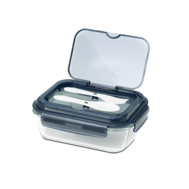 LAGOS glass lunch box with cutlery 1 000 ml Black