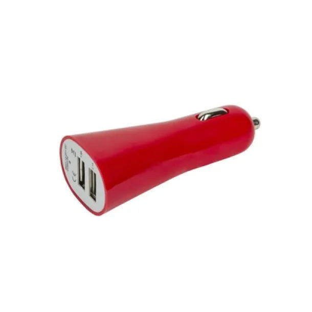  USB auto punjač red