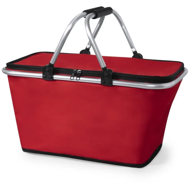  Foldable shopping basket, cooler bag red