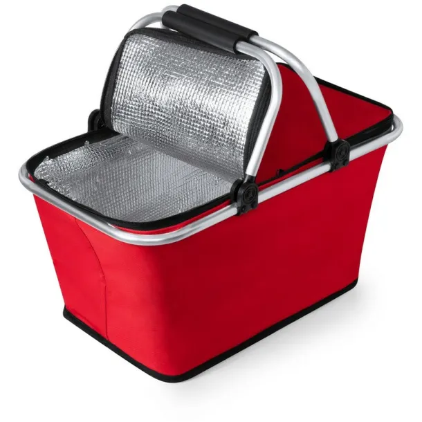  Foldable shopping basket, cooler bag red