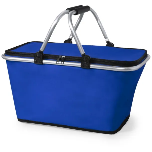  Foldable shopping basket, cooler bag blue