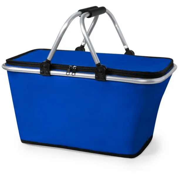  Foldable shopping basket, cooler bag blue