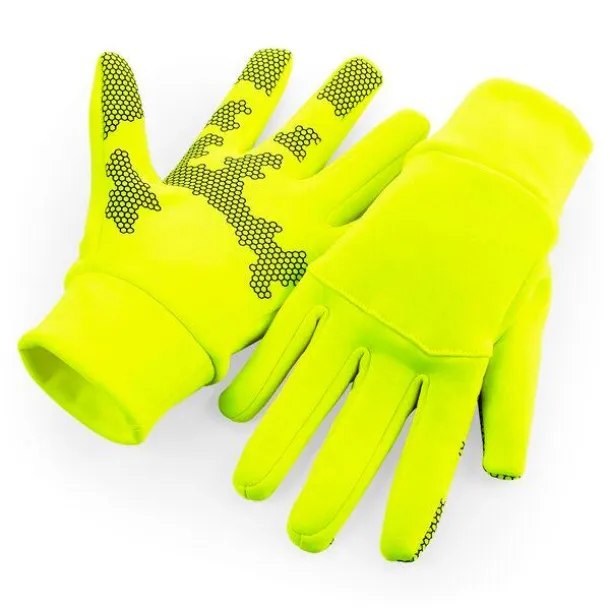  Softshell Sports Tech Gloves - Beechfield Fluorescent Yellow