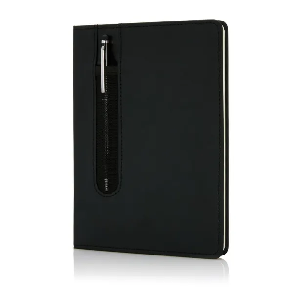  Standard hardcover PU A5 notebook with stylus pen - XD Collection Black 