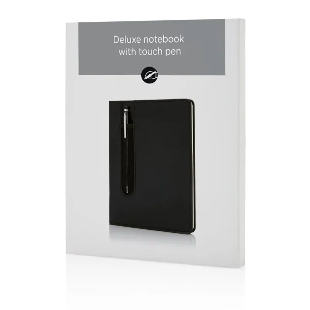  Standard notes s PU tvrdim koricama i stylus olovkom, A5 - XD Collection Crna